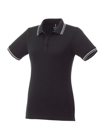 Damskie polo Fairfield z krótkim rękawem z lamówką, czarny