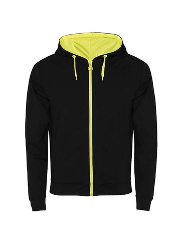 Fuji bluza unisex, czarny / fluor yellow