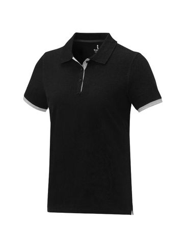 Damska koszulka polo duotone Morgan z krótkim rękawem, czarny