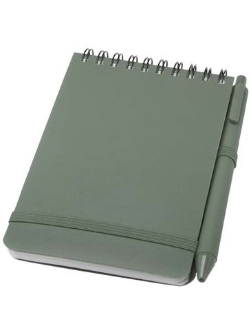 Thalaasa notatnik A6 w twardej okładce z nadrukiem oceanicznym i długopisem , zielony melanż