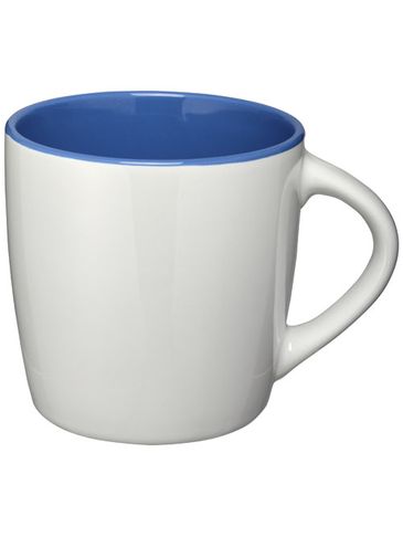 Kubek ceramiczny Aztec, biały / błękit królewski
