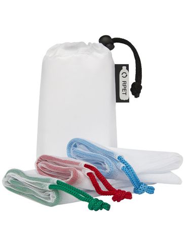 Trio zestaw torebek siatkowych z tworzywa, biały