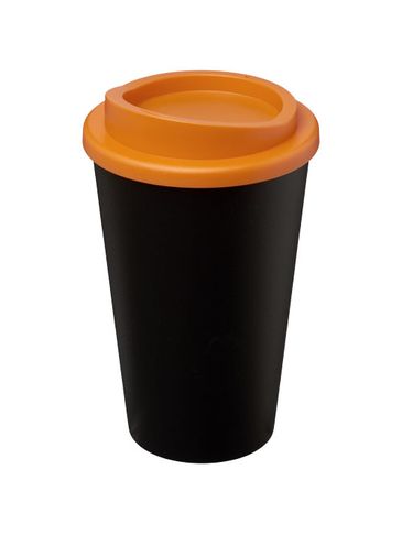 Kubek termiczny z serii Americano® o pojemności 350 ml, czarny / pomarańczowy