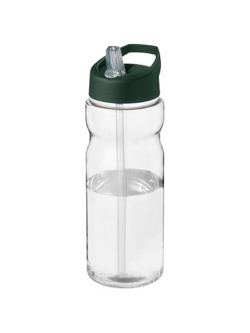 Bidon H2O Base® o pojemności 650 ml z wieczkiem z słomką, green flash / przezroczysty
