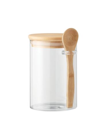 BOROSPOON - Szklany słoik z łyżką, 600 ml