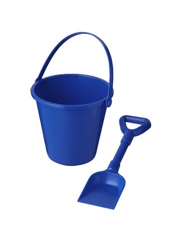 Wiaderko z łopatką Tides z plastiku z recyklingu, niebieski