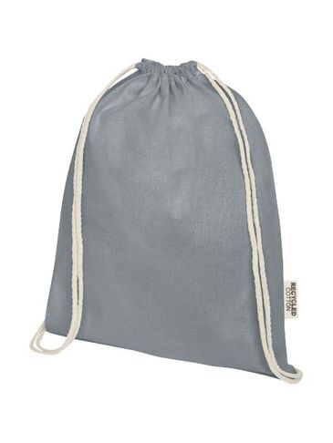 Oregon ściągana sznurkiem torba na zakupy z bawełny z recyklingu z certyfikatem GRS 140 g/m², szary