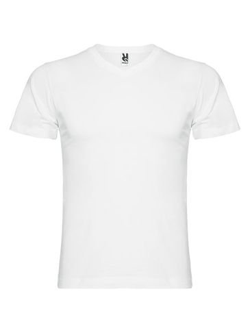 Samoyedo koszulka męska z krótkim rękawem i dekoltem w serek, biały