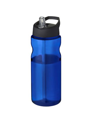 Bidon H2O Base® o pojemności 650 ml z wieczkiem z słomką, niebieski / czarny