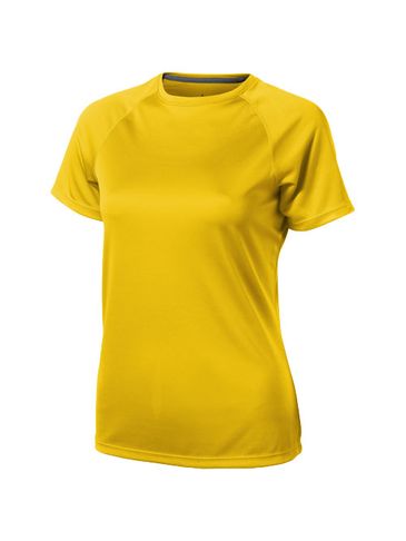 Damski T-shirt Niagara z krótkim rękawem z dzianiny Cool Fit odprowadzającej wilgoć, żółty