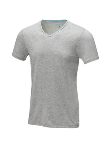 Męski T-shirt organiczny Kawartha z krótkim rękawem, szary melanż