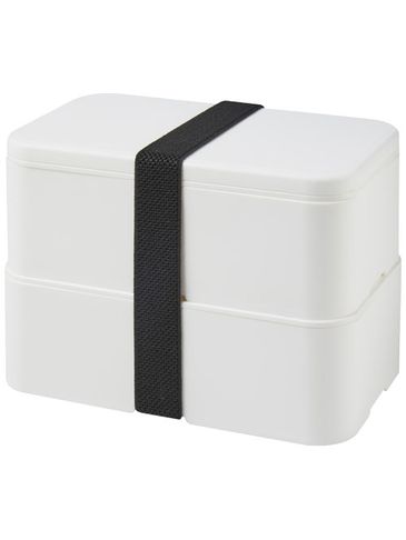 MIYO dwupoziomowe pudełko na lunch, biały / biały / czarny
