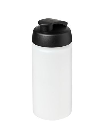 Bidon Baseline® Plus o pojemności 500 ml z wieczkiem zaciskowym i uchwytem, przezroczysty / czarny