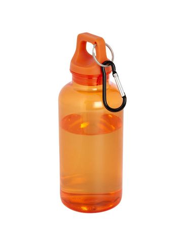 Oregon butelka na wodę o pojemności 400 ml z karabińczykiem wykonana z tworzyw sztucznych pochodzących z recyklingu z certyfi, pomarańczowy