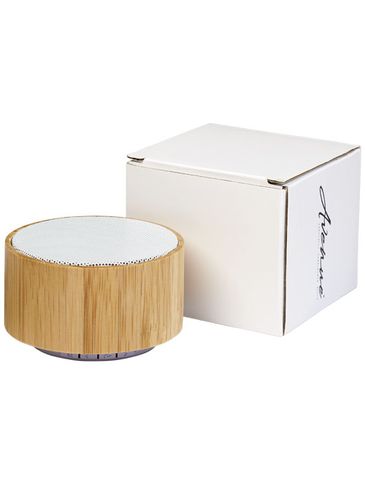 Bambusowy głośnik Cosmos z funkcją Bluetooth®, piasek pustyni / biały