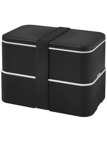MIYO dwupoziomowe pudełko na lunch, czarny / czarny / czarny