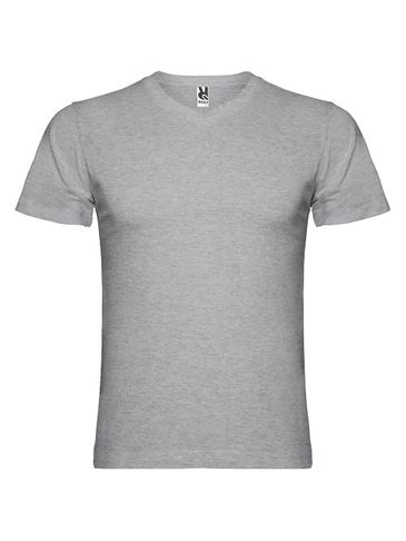 Samoyedo koszulka męska z krótkim rękawem i dekoltem w serek, marl grey