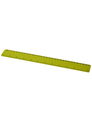 Linijka Renzo o długości 30 cm wykonana z tworzywa sztucznego, limonka