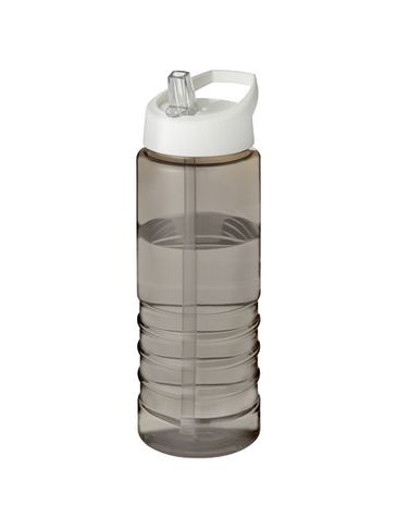 Bidon H2O Treble o pojemności 750 ml z wieczkiem z dzióbkiem, ciemnografitowy / biały