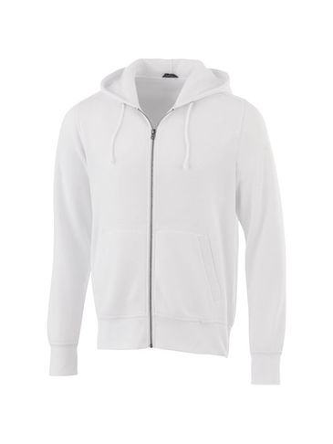 Cypress, zapinany na zamek, z kapturem, biały