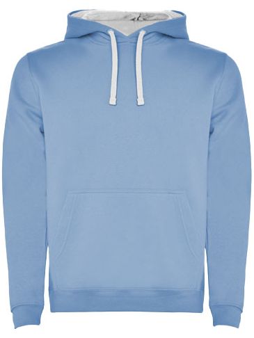 Urban męska bluza z kapturem, błękitny / biały