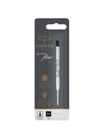 Parker Quinkflow ballpoint pen refill (black ink), srebrny / czarny