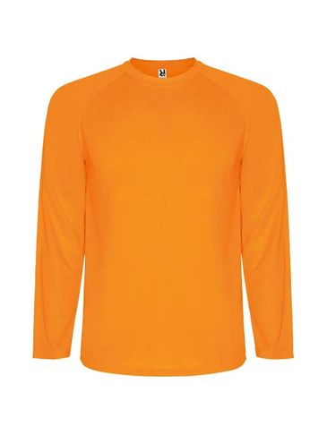 Dziecięca koszulka sportowa Montecarlo z długim rękawem, fluor orange