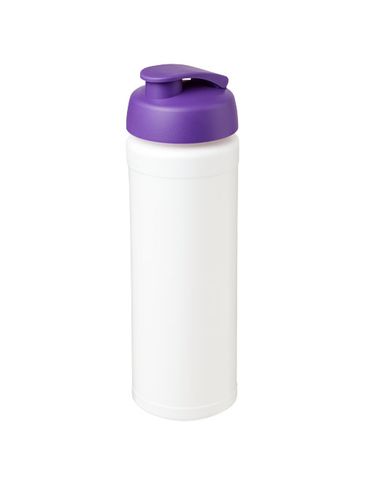 Bidon Baseline® Plus o pojemności 750 ml z wieczkiem zaciskowym i uchwytem, biały / fioletowy