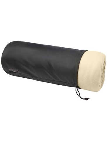 Koc z warstwą polarową i sherpa z plastiku z recyklingu Marigold, złamana biel / złamana biel