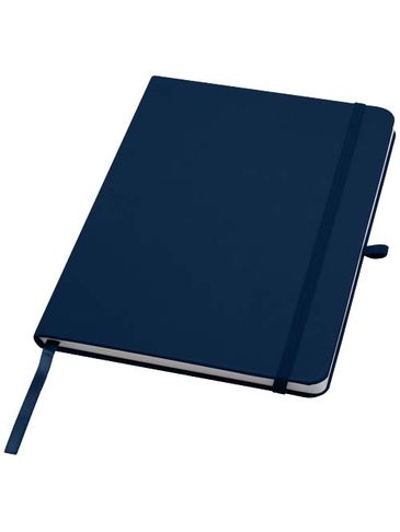 Teak notatnik A5 z twardą okładką z materiałów z recyklingu i stronami w linie, granatowy