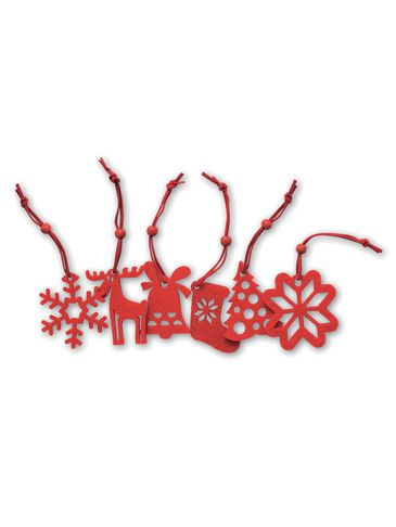 ROUGE - 6 zawieszek na choinkę, filc