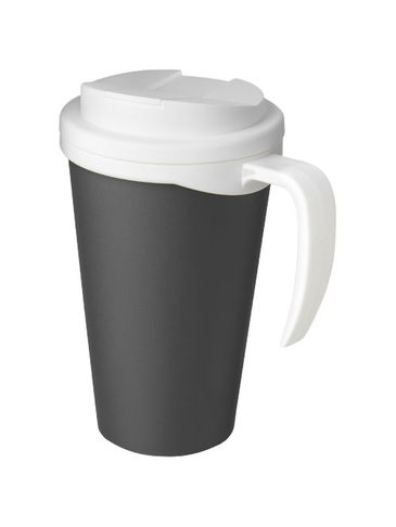 Americano® Grande 350 ml mug with spill-proof lid, szary / biały