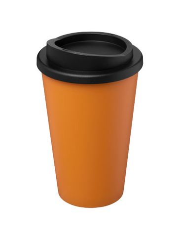 Kubek termiczny americano® o pojemności 350 ml z materiałów pochodzących z recyklingu, pomarańczowy / czarny