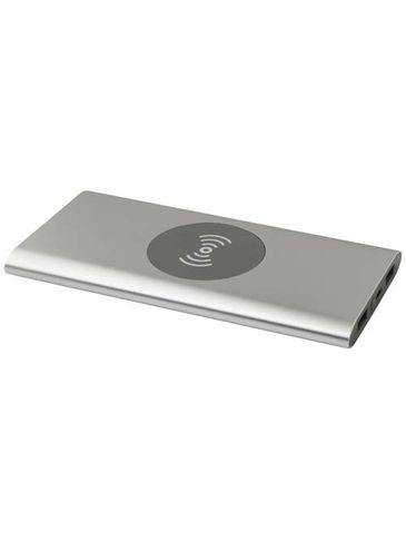 Juice bezprzewodowy powerbank o pojemności 8000 mAh Type-C z aluminium pochodzącego z recyklingu, srebrny