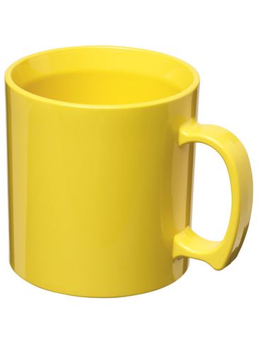 Kubek Standard wykonany z tworzywa sztucznego o pojemności 300 ml, żółty