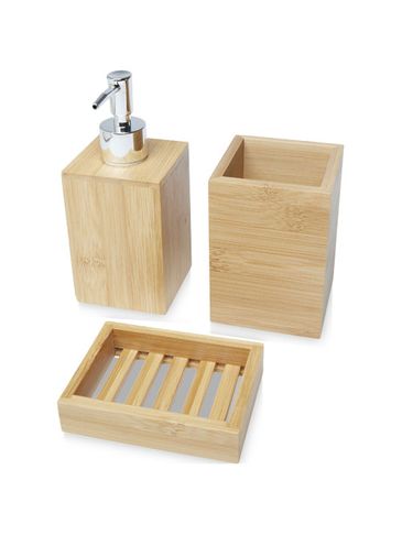 Hedon 3-częściowy bambusowy zestaw do łazienki, natural