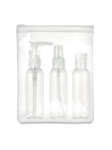 TRAVEL 3 - Zestaw podróżny PE w etui PEVA