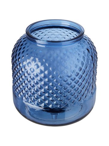 Świecznik ze szkła z recyklingu Estar, niebieski przezroczysty