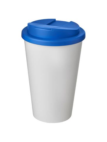 Americano® 350 ml tumbler with spill-proof lid, biały / średnioniebieski