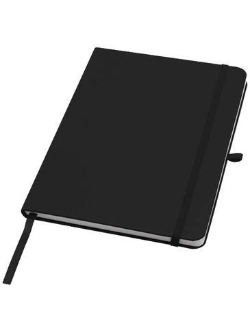 Teak notatnik A5 z twardą okładką z materiałów z recyklingu i stronami w linie, czarny