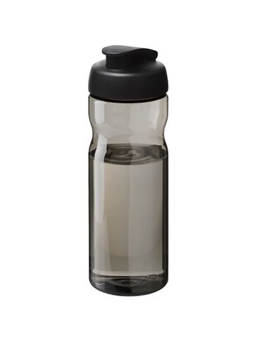 Bidon H2O Active® Base Tritan™ o pojemności 650 ml z klapką, ciemnografitowy / czarny