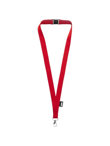 Smycz Tom z PET z recyklingu z zamknięciem awaryjnym, czerwony