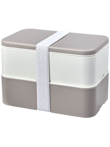 MIYO Renew dwuczęściowy lunchbox, szary kamienny / kość słoniowa / biały