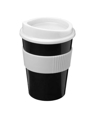 Kubek z serii Americano® Medio o pojemności 300 ml z uchwytem, czarny / biały