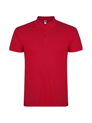 Star koszulka męska polo z krótkim rękawem, czerwony