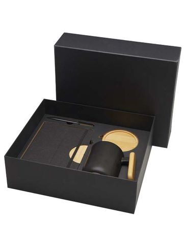 Laura zestaw upominkowy z notatnikiem A5 w twardej okładce i długopisem, czarny