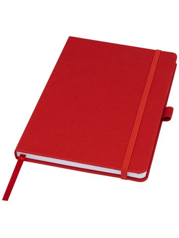 Notatnik w formacie A5 z papieru z recyklingu z okładką z plastiku z recyklingu Honua, czerwony