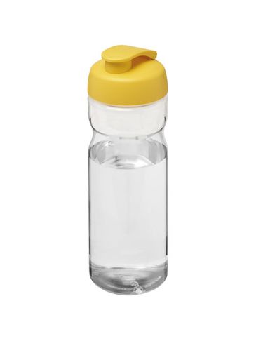 Bidon H2O Base® o pojemności 650 ml z wieczkiem zaciskowym, przezroczysty / żółty