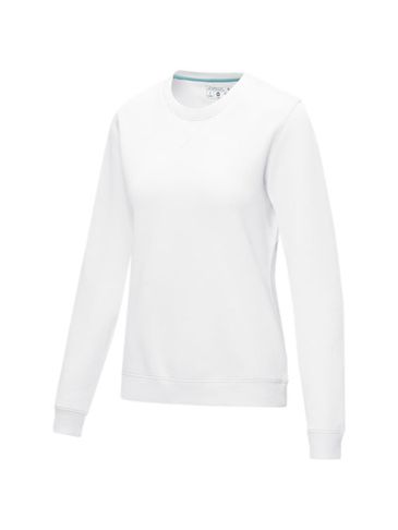 Jasper women’s organic recycled crewneck sweater, biały