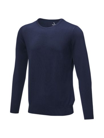 Merrit - męski sweter z okrągłym dekoltem, granatowy